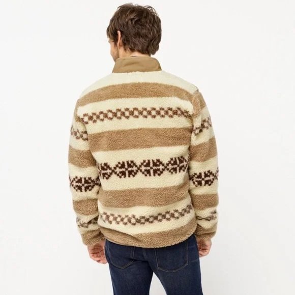 J.Crew Nordic Sherpa Fleece Jacket - Men's - Size L - Large - Retro Design - Picture 3 of 9